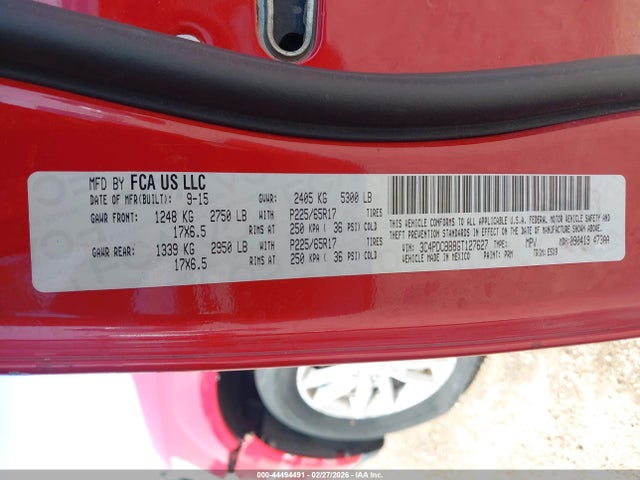 2016 DODGE JOURNEY 3C4PDCBB8GT127627 Photo 8