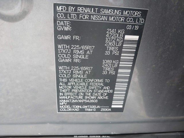 Nissan ROGUE SV 2019 KNMAT2MVXKP542603 Image 9