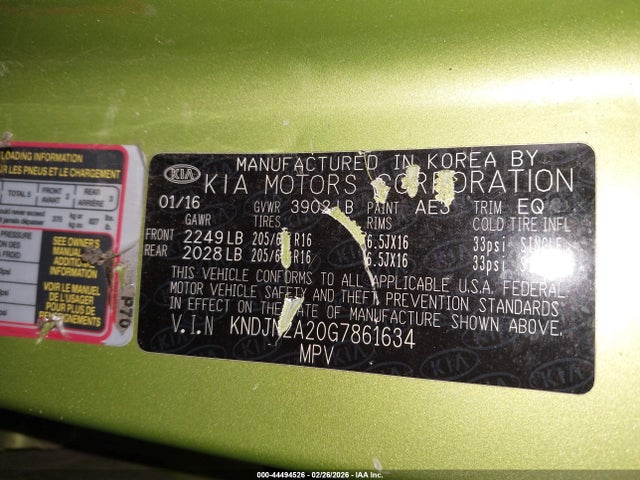 KIA Soul ! 2016 KNDJN2A20G7861634 Image 9