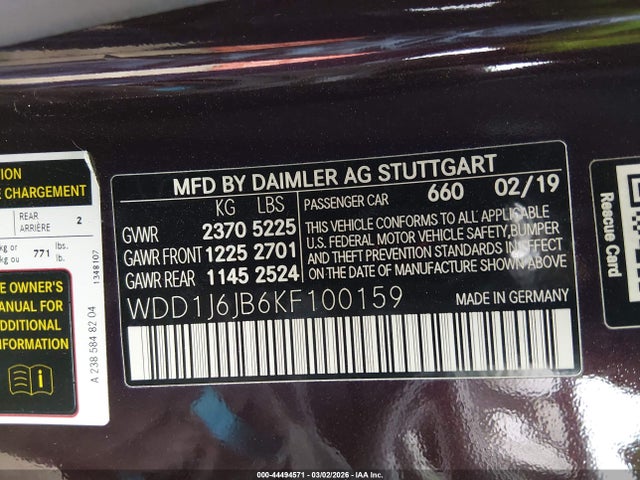 2019 MERCEDES-BENZ E 450 WDD1J6JB6KF100159 Photo 8