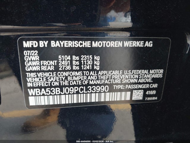 2023 BMW 540 WBA53BJ09PCL33990 Photo 8