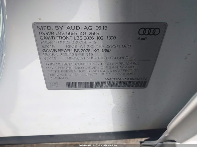 2017 AUDI Q5 WA1D7AFP5HA002172 Photo 8