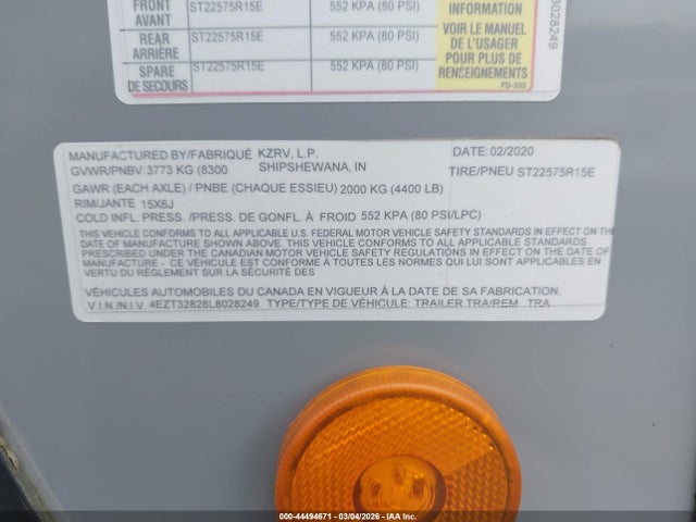 4EZT32828L8028249 Kz Stratus
