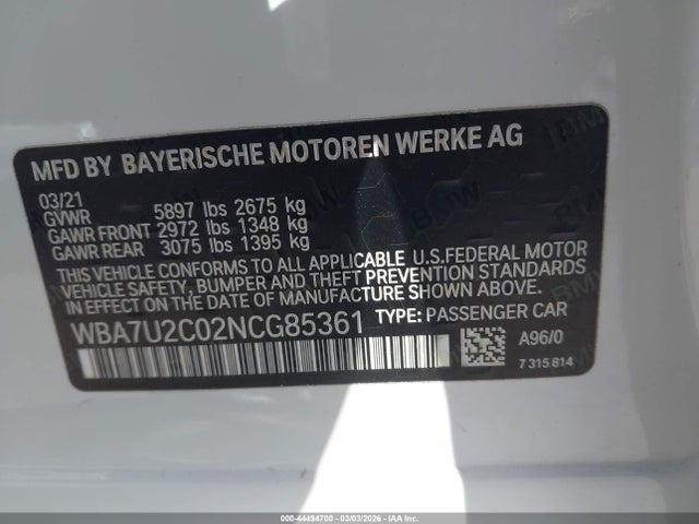 2022 BMW 750 WBA7U2C02NCG85361 Photo 8
