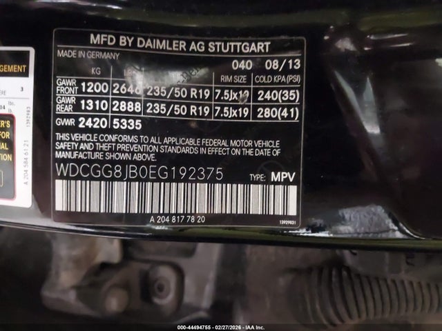 WDCGG8JB0EG192375 Mercedes-Benz Glk 350 4matic