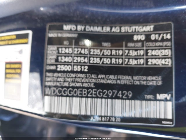 Aukcja sprzedaży 2014 Mercedes-benz Glk 250 Bluetec 4matic, vin: WDCGG0EB2EG297429, numer aukcji: 44494762