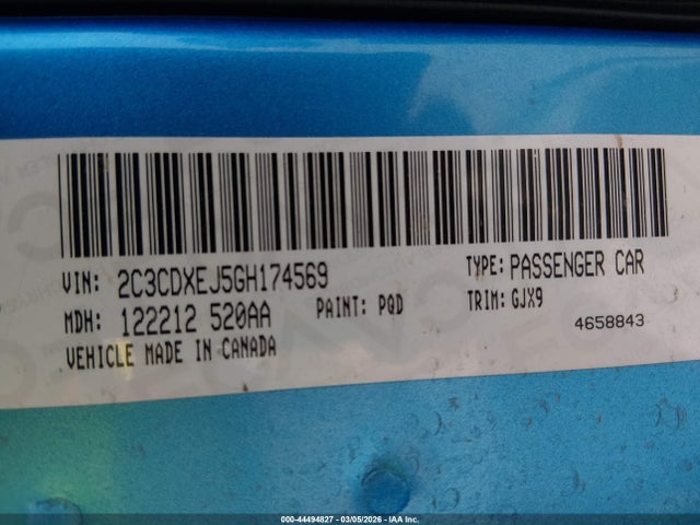 Продажа на аукционе авто 2016 Dodge Charger Srt 392, vin: 2C3CDXEJ5GH174569, номер лота: 44494827