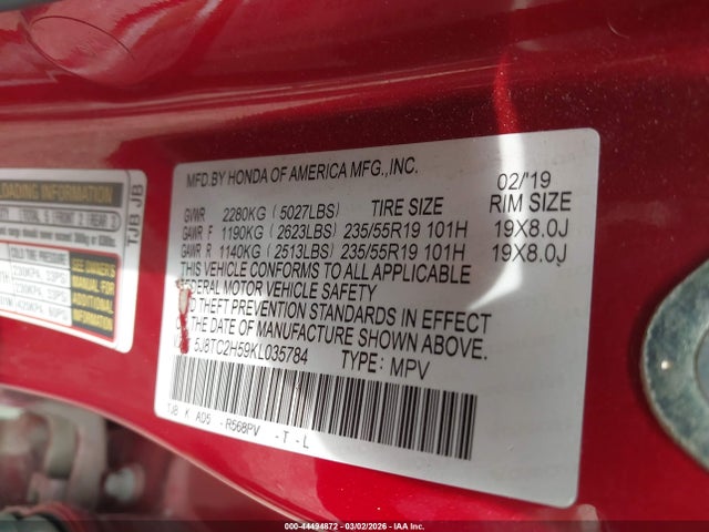 2019 ACURA RDX 5J8TC2H59KL035784 Photo 8