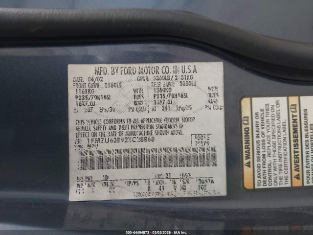 2002 FORD EXPLORER 1FMZU63E92ZC28868 Photo 8