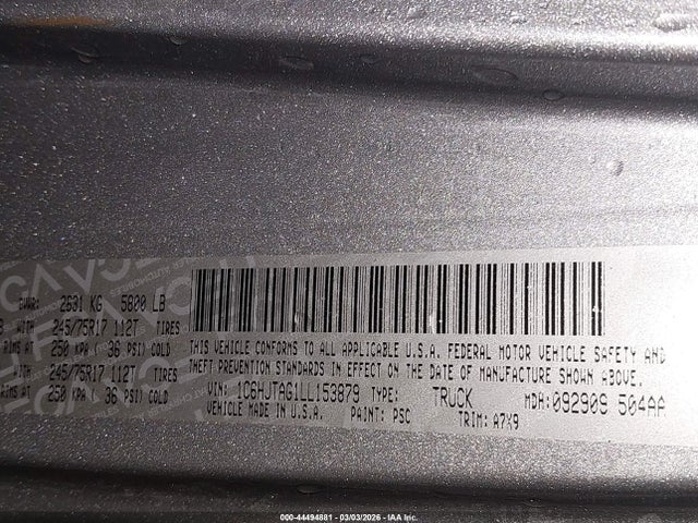 1C6HJTAG1LL153879 Jeep Gladiator Sport S 4x4