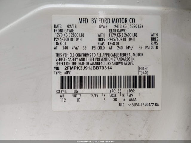 Ford EDGE SEL 2018 2FMPK3J91JBB79314 Image 9