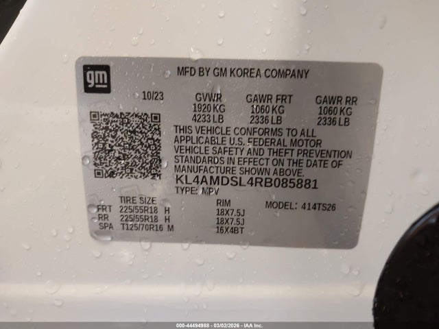 Aukcja sprzedaży 2024 Buick Encore Gx Sport Touring Fwd, vin: KL4AMDSL4RB085881, numer aukcji: 44494988