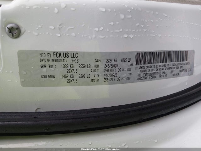 44495004 :رقم المزاد ، 2C4RC1GG8HR544772 vin ، 2017 Chrysler Pacifica Limited مزاد بيع