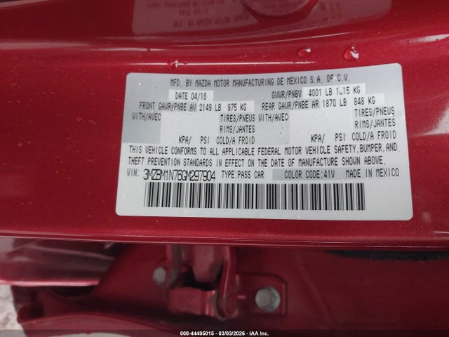 3MZBM1N76GM297904 Mazda Mazda3 I Grand Touring