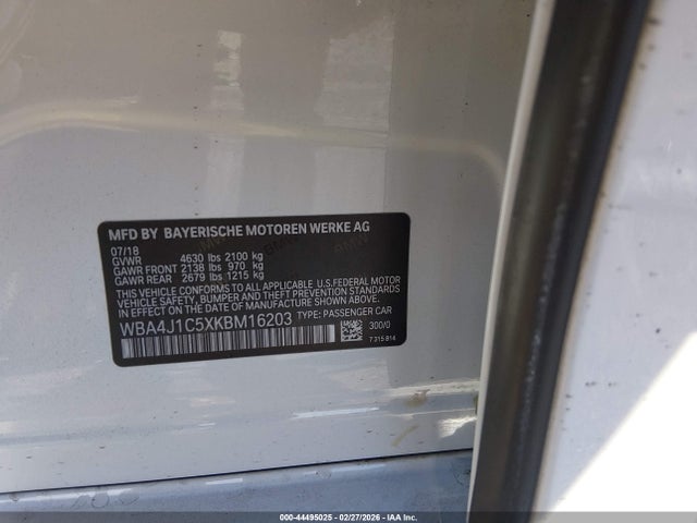 Продаж на аукціоні авто 2019 Bmw 430i Gran Coupe, vin: WBA4J1C5XKBM16203, номер лоту: 44495025