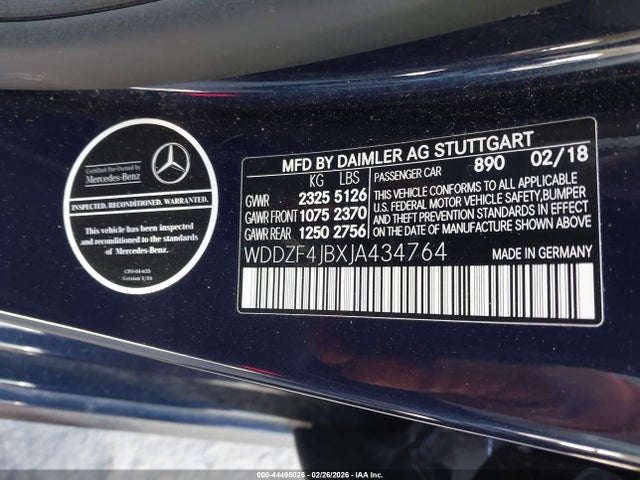 WDDZF4JBXJA434764 Mercedes-Benz E 300