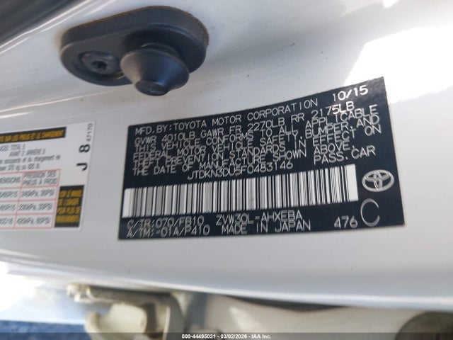JTDKN3DU5F0483146 Toyota Prius