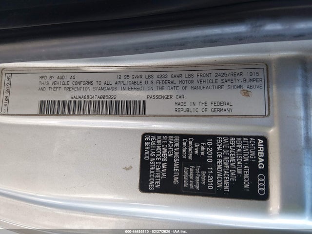 1996 AUDI CABRIOLET WAUAA88G4TA005022 Photo 8