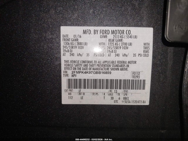 2016 FORD EDGE 2FMPK4K97GBB16859 Photo 8