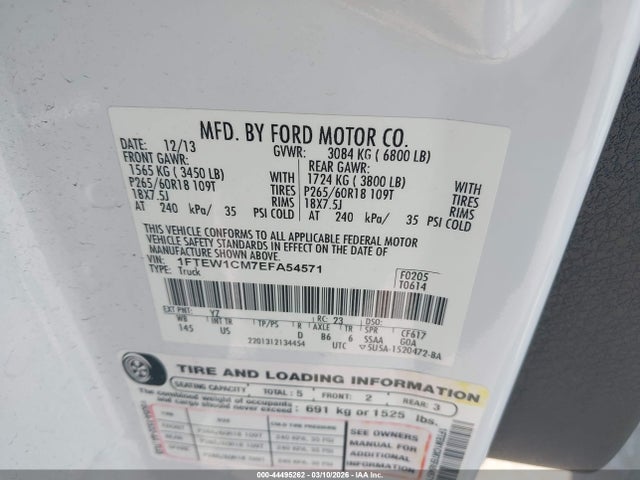 Ford F-150 Xlt 2014 1FTEW1CM7EFA54571 Image 9