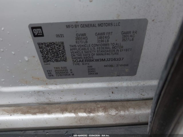 Aukcja sprzedaży 2021 Buick Enclave Fwd Essence, vin: 5GAERBKW3MJ216337, numer aukcji: 44495282