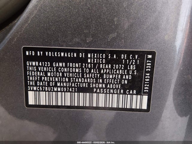 2021 VOLKSWAGEN JETTA 3VWC57BU2MM097421 Photo 8