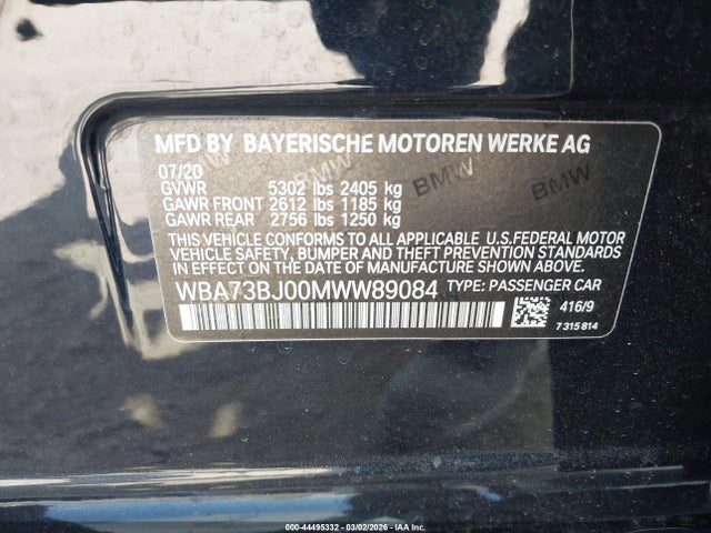 2021 BMW 540I WBA73BJ00MWW89084 Photo 8