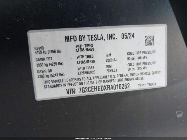 2024 TESLA CYBERTRUCK 7G2CEHEDXRA010262 Photo 8