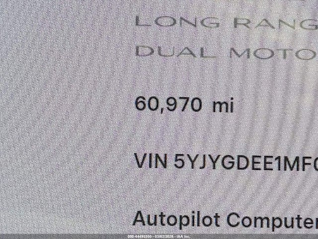 5YJYGDEE1MF069345 Tesla Model Y Long Range Dual Motor All-wheel Drive
