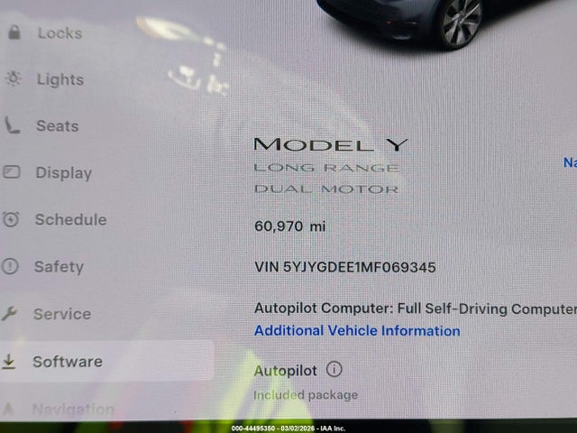 5YJYGDEE1MF069345 Tesla Model Y Long Range Dual Motor All-wheel Drive