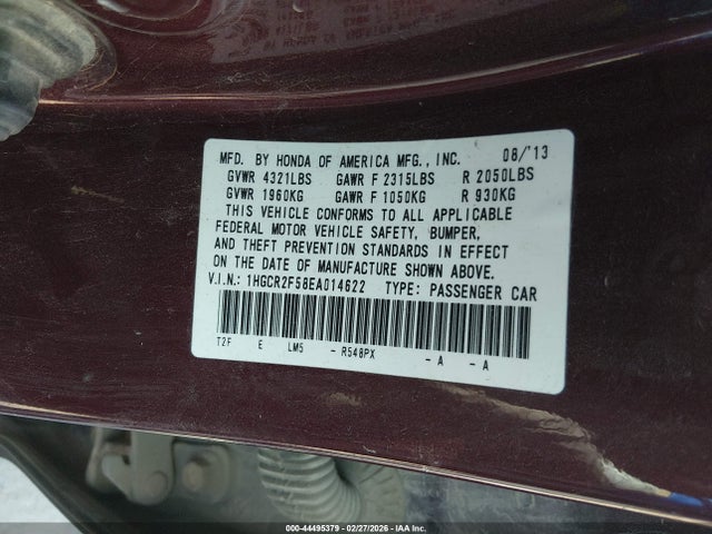 Honda Accord Sport 2014 1HGCR2F58EA014622 Image 9