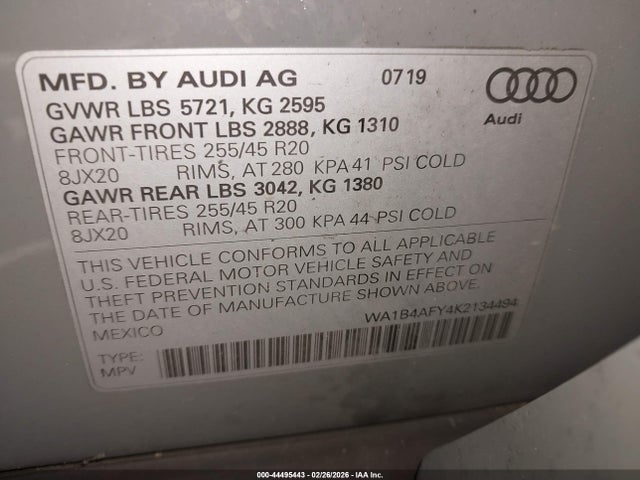 2019 AUDI SQ5 WA1B4AFY4K2134494 Photo 8