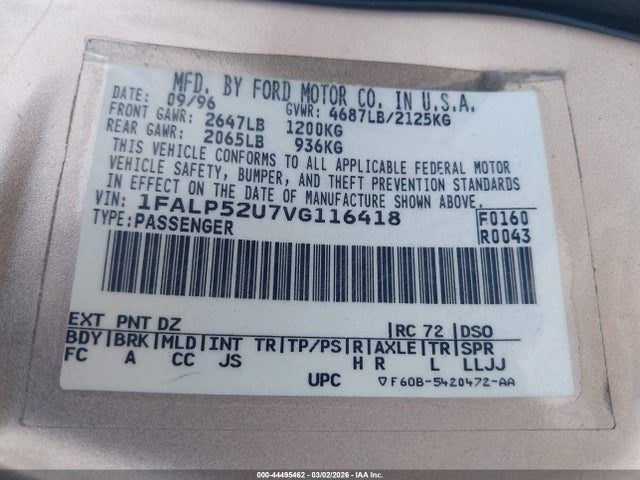 1997 FORD TAURUS 1FALP52U7VG116418 Photo 8