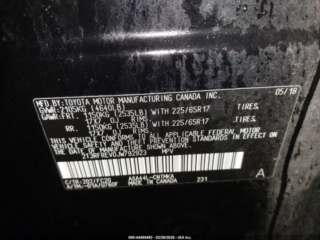 2018 TOYOTA RAV4 2T3RFREV0JW792923 Photo 8