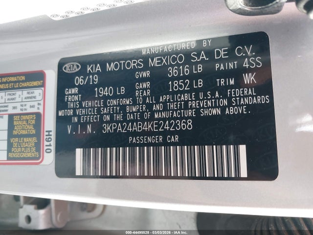 3KPA24AB4KE242368 KIA RIO S
