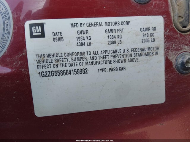 2006 PONTIAC G6 1G2ZG558664159982 Photo 8