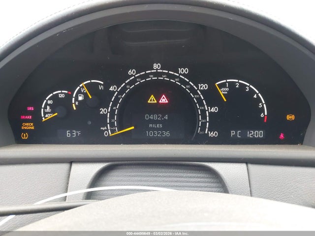 2005 Mercedes-benz Cl 500 მანქანა იყიდება აუქციონზე, vin: WDBPJ75J05A044442, აუქციონის ნომერი: 44495649
