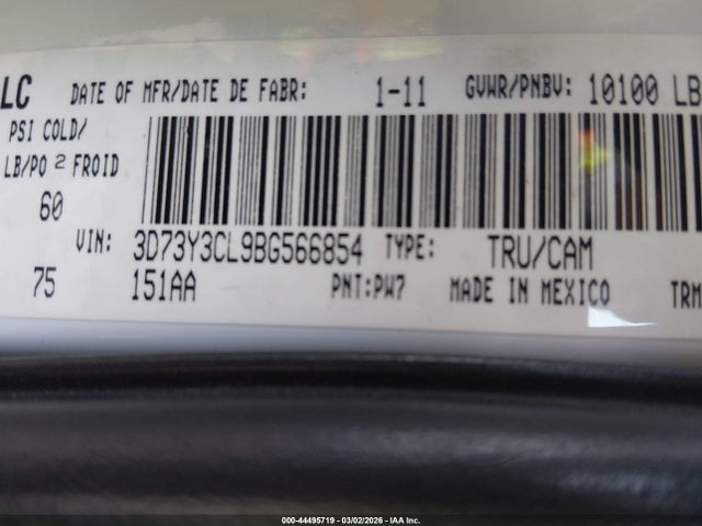 Продажа на аукционе авто 2011 Ram Ram 3500 Laramie, vin: 3D73Y3CL9BG566854, номер лота: 44495719