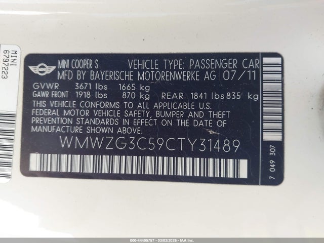 2012 MINI COOPER S CLUBMAN WMWZG3C59CTY31489 Photo 8