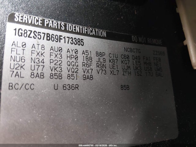 2009 SATURN AURA 1G8ZS57B69F173385 Photo 8