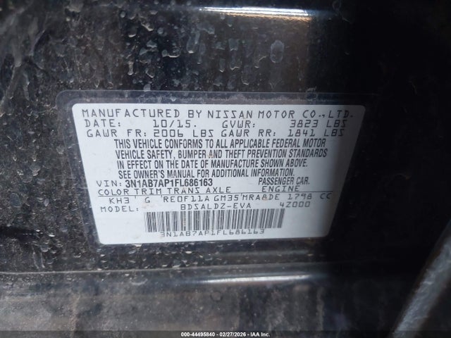 Nissan SENTRA SV 2015 3N1AB7AP1FL686163 Image 9