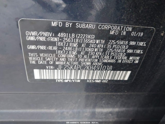 Subaru Forester Sport 2019 JF2SKAPC2KH491038 Image 9