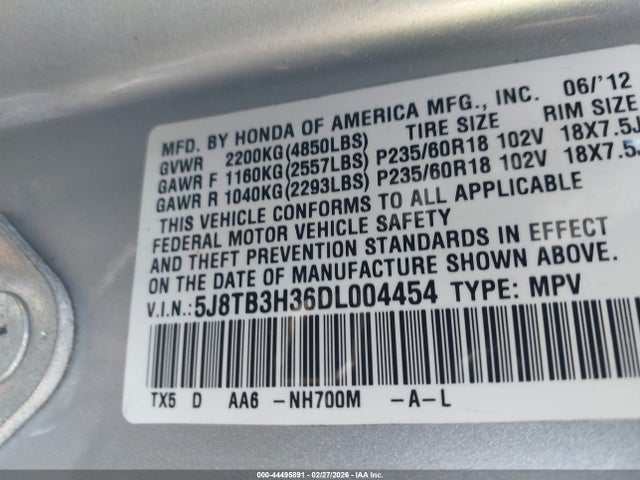 Продаж на аукціоні авто 2013 Acura Rdx, vin: 5J8TB3H36DL004454, номер лоту: 44495891