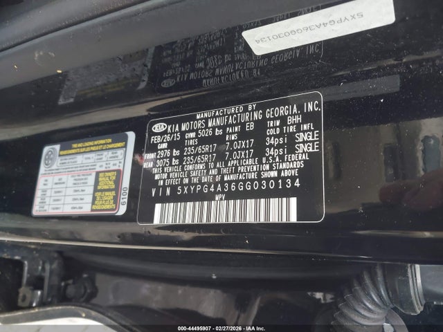 Продаж на аукціоні авто 2016 Kia Sorento 2.4l Lx, vin: 5XYPG4A36GG030134, номер лоту: 44495907