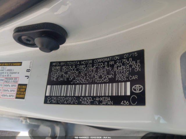 Toyota Prius Three 2015 JTDKN3DU1F1922045 Image 9