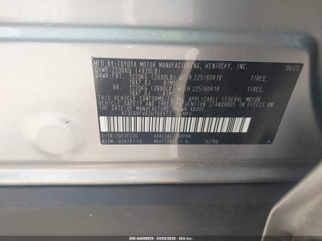 Продажа на аукционе авто 2025 Toyota Rav4 Hybrid Xse, vin: 4T3e6RFV6SU188873, номер лота: 44495929