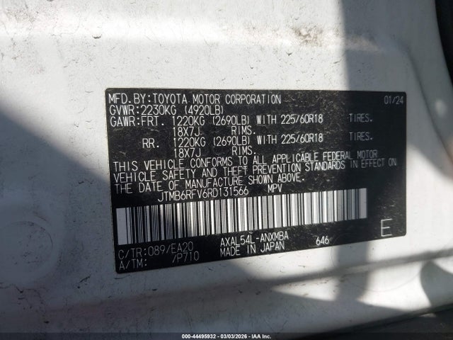 JTMB6RFV6RD131566 Toyota Rav4 Hybrid Xle Premium