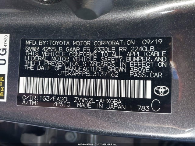 2020 TOYOTA PRIUS PRIME JTDKARFP5L3137162 Photo 8
