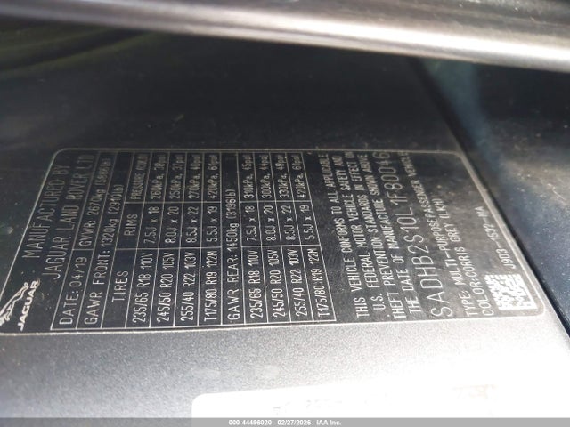 2020 JAGUAR I-PACE SADHB2S10L1F80046 Photo 8