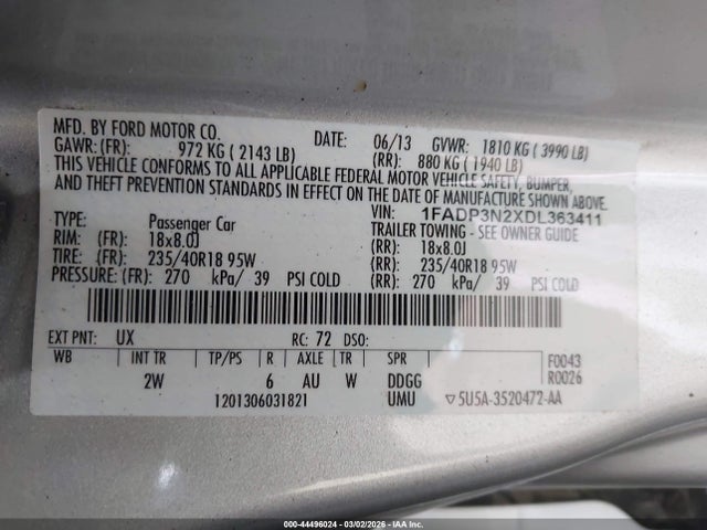 2013 FORD FOCUS 1FADP3N2XDL363411 Photo 8